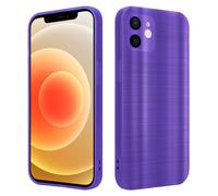 Coque pour Apple iPhone 12 en Brushed Lilas Housse de protection Étui en silicone TPU flexible au design brossé