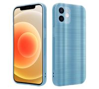 Coque pour Apple iPhone 12 en Brushed Turquoise Housse de protection Étui en silicone TPU flexible au design brossé