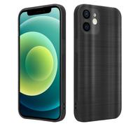 Coque pour Apple iPhone 12 MINI en Brushed Noir Housse de protection Étui en silicone TPU flexible au design brossé