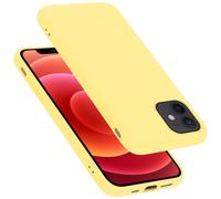 cadorabo Coque Compatible avec Apple iPhone 12 Mini, Étui Housse en Silicone- Coque pour iPhone 12 Mini- Protection Antichoc, Anti-Empreintes- TPU Housse de Protection - Mat Liquid Yellow