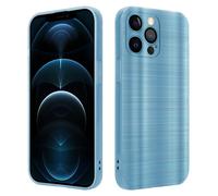 Coque pour Apple iPhone 12 PRO en Brushed Turquoise Housse de protection Étui en silicone TPU flexible au design brossé