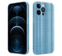 Coque pour Apple iPhone 12 PRO en Brushed Turquoise Housse de protection Étui en silicone TPU flexible au design brossé