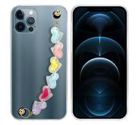 Cadorabo Housse pour Apple iPhone 12 PRO Housse de protection en transparent Housse pour portable TPU Etui Couverture Chaîne de poignet