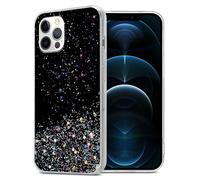 Coque pour Apple iPhone 12 PRO MAX en Noir avec Paillettes Housse de protection Étui en silicone TPU flexible avec paillettes scintillantes