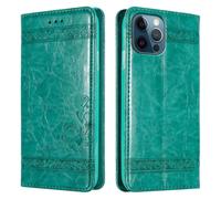 Coque pour Apple iPhone 12 PRO MAX en TURQUOISE avec ornements Housse de protection Étui avec fermeture magnétique, fonction de support et compartiment pour carte