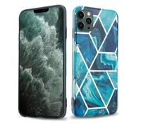 Coque pour Apple iPhone 12 PRO MAX en Marbre Bleu Vague No. 13 Housse de protection Étui en silicone TPU avec motif mosaïque