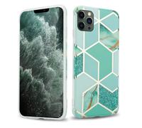 Coque pour Apple iPhone 12 PRO MAX en Marbre Or Vert Clair No. 3 Housse de protection Étui en silicone TPU avec motif mosaïque