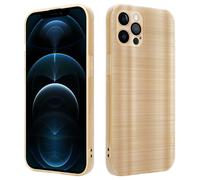 Coque pour Apple iPhone 12 PRO MAX en Brushed Or Housse de protection Étui en silicone TPU flexible au design brossé