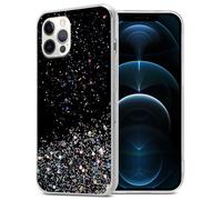 Coque pour Apple iPhone 12 PRO MAX en Noir avec Paillettes Housse de protection Étui en silicone TPU flexible avec paillettes scintillantes