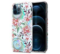 Coque pour Apple iPhone 12 PRO MAX en FLEURS DE PÊCHE Housse de protection Étui en silicone TPU avec motif floral