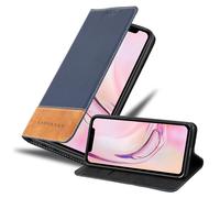 Coque pour Apple iPhone 13 en BLEU BRUN Housse de protection Étui avec fermeture magnétique, fonction de support et compartiment pour carte