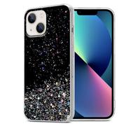Coque pour Apple iPhone 13 en Noir avec Paillettes Housse de protection Étui en silicone TPU flexible avec paillettes scintillantes