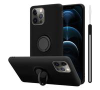 Coque pour Apple iPhone 13 MINI en LIQUID BLACK Housse de protection Étui en silicone TPU flexible avec anneau