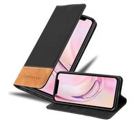 Coque pour Apple iPhone 13 MINI en NOIR BRUN Housse de protection Étui avec fermeture magnétique, fonction de support et compartiment pour carte