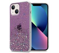 Coque pour Apple iPhone 13 MINI en Violet avec Paillettes Housse de protection Étui en silicone TPU flexible avec paillettes scintillantes