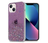 Coque pour Apple iPhone 13 MINI en Violet avec Paillettes Housse de protection Étui en silicone TPU flexible avec paillettes scintillantes