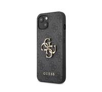 Guess GUHCP13S4GMGGR Coque pour iPhone 13 Mini 5,4" avec Logo 4G Big Metal Gris
