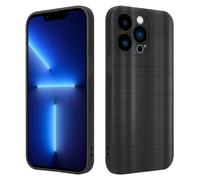 Coque pour Apple iPhone 13 PRO en Brushed Noir Housse de protection Étui en silicone TPU flexible au design brossé