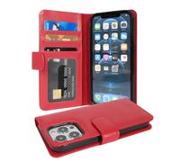 Coque pour Apple iPhone 13 PRO en ROUGE CERISE Housse de protection Étui avec fermeture magnétique et 3 emplacements pour cartes