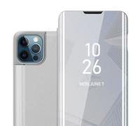 Coque pour Apple iPhone 13 PRO en AGATE ARGENT Clear View Housse de protection Étui de protection miroir avec fonction de support Protection à 360 degrés
