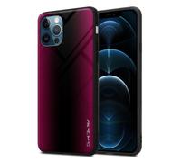 Coque pour Apple iPhone 13 PRO MAX Aspect rayé en CRAMIN ROSE Housse de protection Étui en silicone TPU et dos en verre trempé