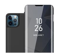 Coque pour Apple iPhone 13 PRO MAX en TOURMALINE NOIR Clear View Housse de protection Étui de protection miroir avec fonction de support Protection à 360 degrés