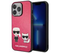 KARL LAGERFELD KLHCP13LPCUSKCP Coque pour iPhone 13 Pro/13 6,1" Fuchsia Iconique Karl & Choupette