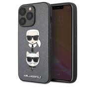 Coque pour Apple iPhone 13 Pro Saffiano Karl & Choupette Gris