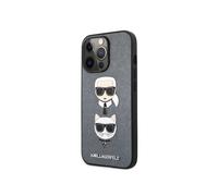 Coque pour Apple iPhone 13 Pro Saffiano Karl & Choupette Karl Lagerfeld Gris