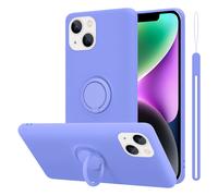 Coque pour Apple iPhone 14 en LIQUID LIGHT PURPLE Housse de protection Étui en silicone TPU flexible avec anneau