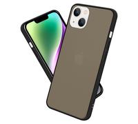 Coque pour Apple iPhone 14 en MAT NOIR Housse de protection Étui hybride avec intérieur en silicone TPU et dos en plastique mat