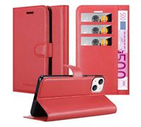 Coque pour Apple iPhone 14 en ROUGE CERISE Housse de protection Étui avec fermeture magnétique, fonction de support et compartiment pour carte