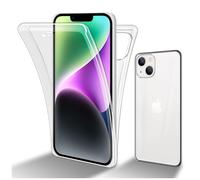 Coque pour Apple iPhone 14 en TRANSPARENT 360° Full Body Housse de protection Étui Protection frontale et dorsale, protection intégrale avec protection d'écran