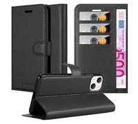 Coque pour Apple iPhone 14 en NOIR DE JAIS Housse de protection Étui avec fermeture magnétique, fonction de support et compartiment pour carte
