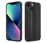 Coque pour Apple iPhone 14 PLUS en Brushed Noir Housse de protection Étui en silicone TPU flexible au design brossé