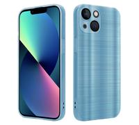 Coque pour Apple iPhone 14 PLUS en Brushed Turquoise Housse de protection Étui en silicone TPU flexible au design brossé