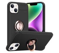 Coque pour Apple iPhone 14 PLUS en NOIR - OR ROSE Housse de protection Étui avec anneau de focalisation en silicone TPU