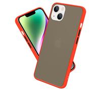 Coque pour Apple iPhone 14 PLUS en Rouge Givré - Touches Noires Housse de protection Étui hybride avec intérieur en silicone TPU et dos en plastique mat