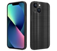 Coque pour Apple iPhone 14 PLUS en Brushed Noir Housse de protection Étui en silicone TPU flexible au design brossé