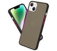 Coque pour Apple iPhone 14 PLUS en Noir Givré - Touches Rouges Housse de protection Étui hybride avec intérieur en silicone TPU et dos en plastique mat