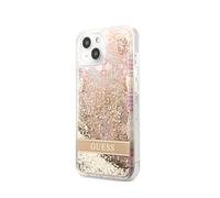 Guess GUHCP14MLFLSD Paisley Étui à paillettes liquides, Or - iPhone 14 Plus