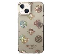CG Mobile Coque Guess rigide translucide avec pivoines brillantes pour Apple iPhone 14 Plus noire