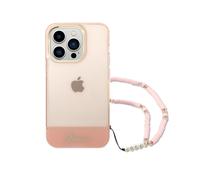 Coque pour Apple iPhone 14 Pro Colors avec lanière perlée Rose