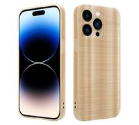 Coque pour Apple iPhone 14 PRO en Brushed Or Housse de protection Étui en silicone TPU flexible au design brossé