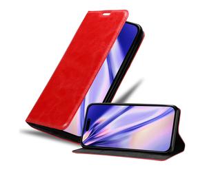 Coque pour Apple iPhone 14 PRO en ROUGE DE POMME Housse de protection Étui avec fermeture magnétique, fonction de support et compartiment pour carte