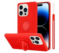 Coque pour Apple iPhone 14 PRO en LIQUID RED Housse de protection Étui en silicone TPU flexible avec anneau