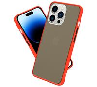 Coque pour Apple iPhone 14 PRO en Rouge Givré - Touches Noires Housse de protection Étui hybride avec intérieur en silicone TPU et dos en plastique mat