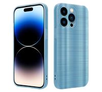 Coque pour Apple iPhone 14 PRO MAX en Brushed Turquoise Housse de protection Étui en silicone TPU flexible au design brossé