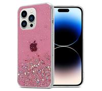 Coque pour Apple iPhone 14 PRO MAX en Rose avec Paillettes Housse de protection Étui en silicone TPU flexible avec paillettes scintillantes