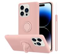 Coque pour Apple iPhone 14 PRO MAX en LIQUID LIGHT PURPLE Housse de protection Étui en silicone TPU flexible avec anneau
